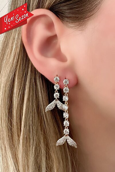 İsisra Xuping Vip Series Fish Model Zircon Stone Dangle Steel Earrings