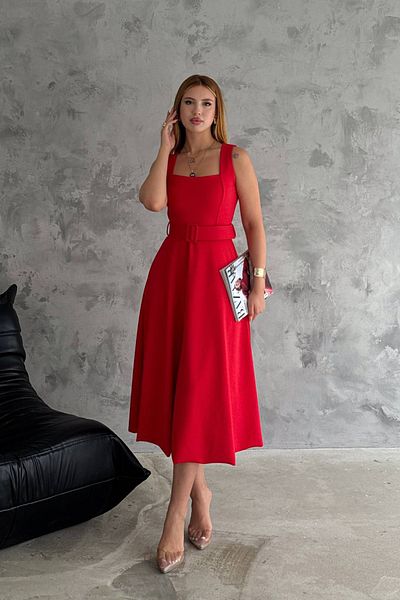 Neşeli Butik Lycra Belted Strappy Women's Dress - NBK2150