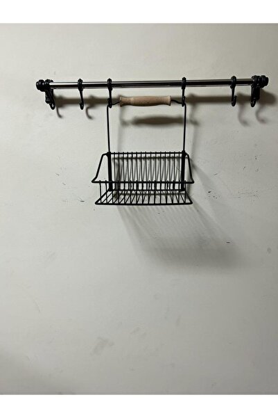 nevhas Metal Ferforje Çok Amaçı Eko Mutfak Sepeti 3'lü Set 1 Adet Sepet 20*20 Ve 1 Adet Askılık