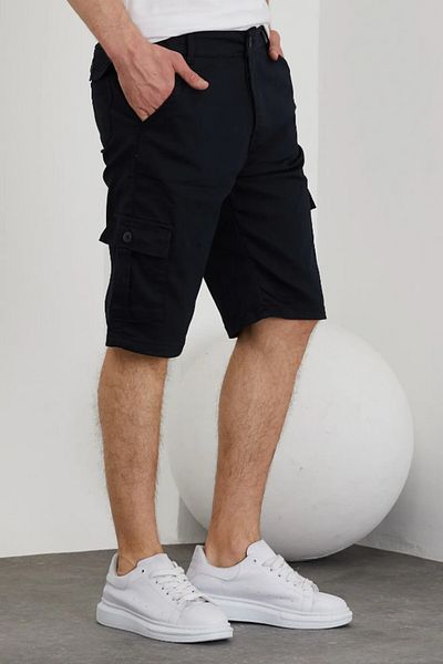 Tarz Cool Ανδρικό σορτς βερμούδα Navy Blue - Ελαστική μέση και τσέπες