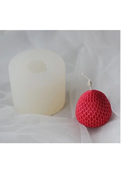 HogART Design Büyük Boy Çilek Mum Pasta & Kek Silikon Kalıp