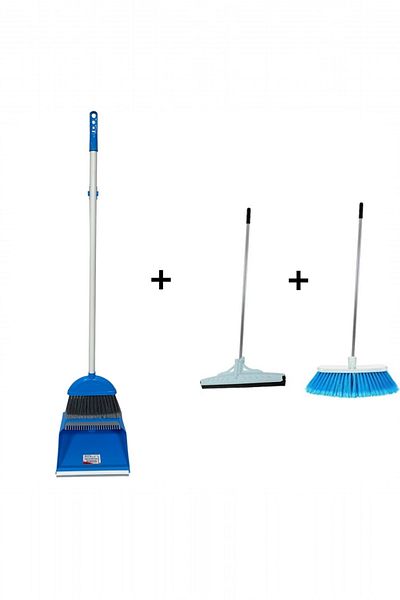 MCK Plus Cleaning Set 3 Pieces - Metal Handle Brush, Cekpas and Foldable Faras