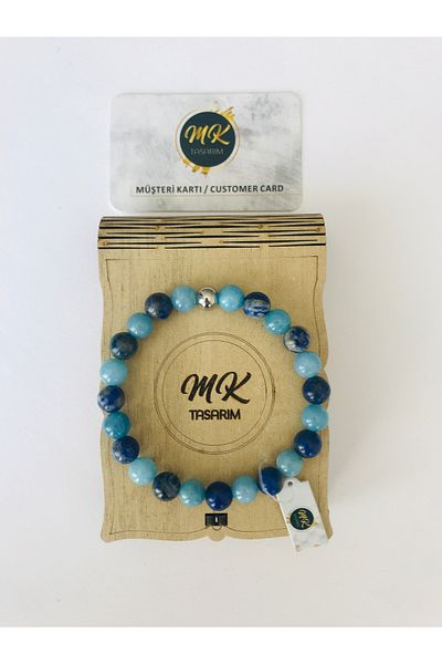 MK tasarım MK Design - Real Lapis Lazuli Blue Quartz Stone Bracelet MKT32001