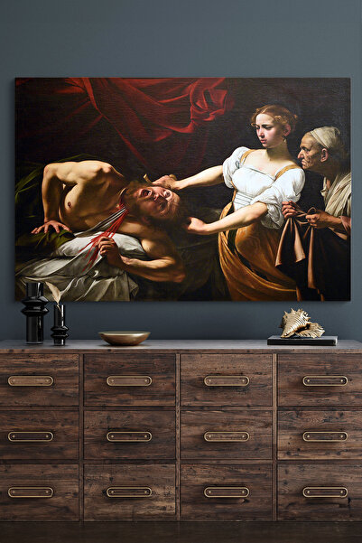 Caravaggio - Judith Holofernes'in Başını Keserken Tablosu - Klasik Sanat Dekoru