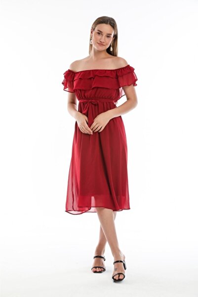 Apple Cix Φόρεμα σιφόν με γιακά Madonna