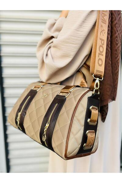 Çanta Trend Large Size Quilted Cylinder Model Hand and Shoulder Bag