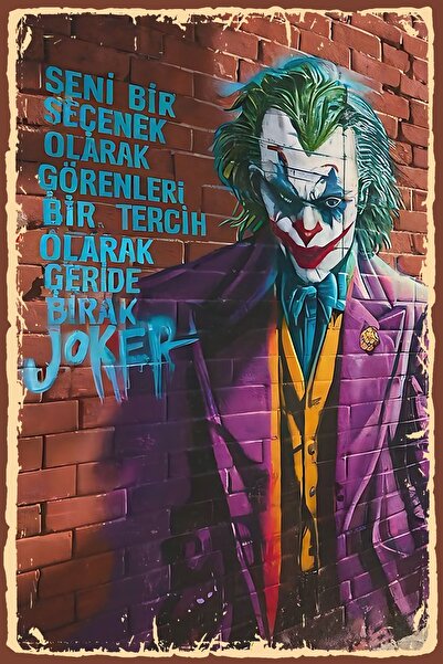 Hayal Poster Joker Retro Ahşap Poster Yazılı