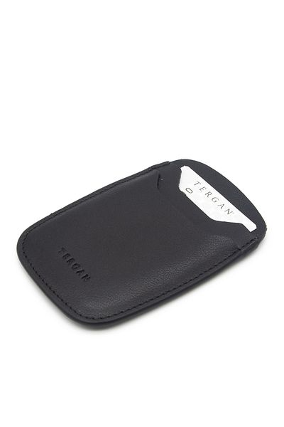 Tergan Unisex Black Leather Credit Card Holder - 1662A85