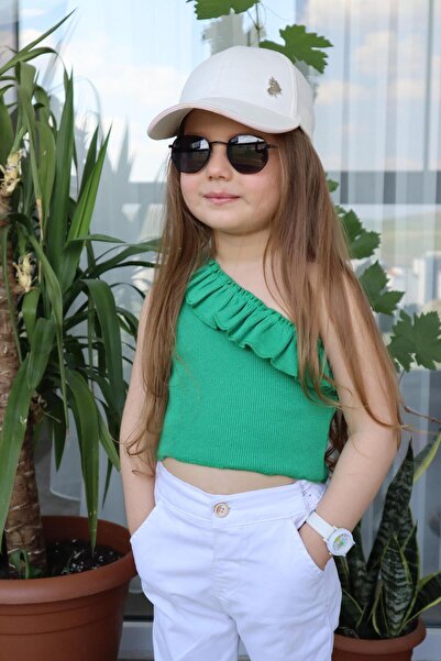 Süslüm Kids Green Ruffle Crop