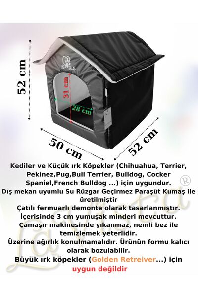 Genel Markalar Kedi Ve Köpek Yatağı Kulübesi Kırmızı