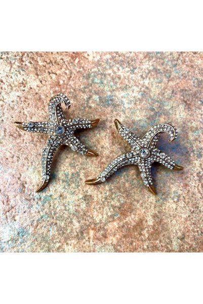 TMD AKSESUAR Starfish Zircon Stone Antique Earrings