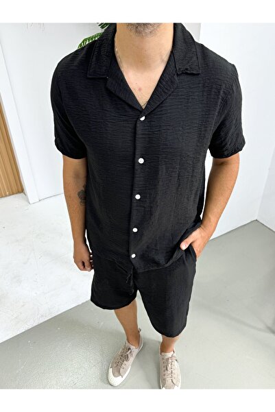 King Brothers Σετ κοντομάνικο λινό πουκάμισο και σορτς τσέπης