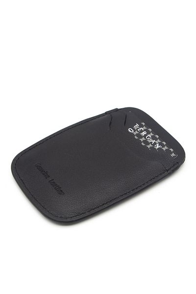 Tergan Unisex Black Leather Credit Card Holder - 1662A85