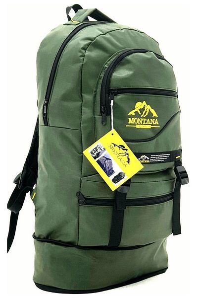 MONTANA MOUNTAINER Σακίδιο πλάτης Bellows Mountaineer Τσάντα Κάμπινγκ Χωρητικότητας 65 λίτρων Khaki Green (FARMAFA)