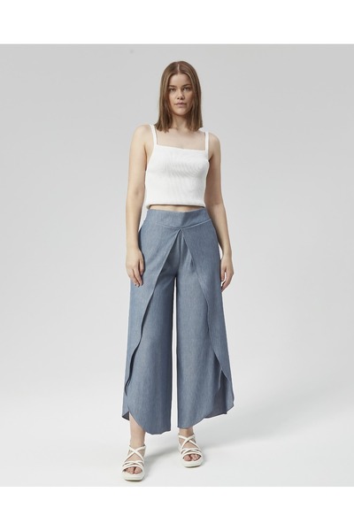 Nuseel Παντελόνι New Season Blue Atlantis Flowy Pareo