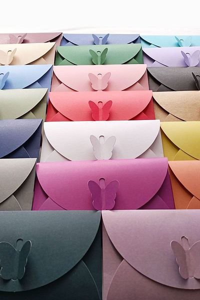Dekorden 100 Colorful Butterfly Buckle 11x17 Luxury Invitation Envelopes