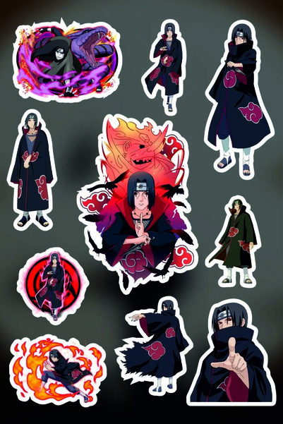 Limitless Design Itachi / Itachi Anime Sticker Etiket Seti - Laptop Telefon N...