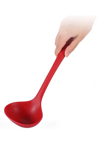 Ekostem Ultra Hard Silicone Soup Ladle - High Temperature Resistant, Fireproof and Non-stick 1 Piece
