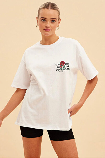 FAVORİST Unisex Love More Štampano Pamuk Kratki rukav T-shirt