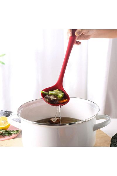 Ekostem Ultra Hard Silicone Soup Ladle - High Temperature Resistant, Fireproof and Non-stick 1 Piece