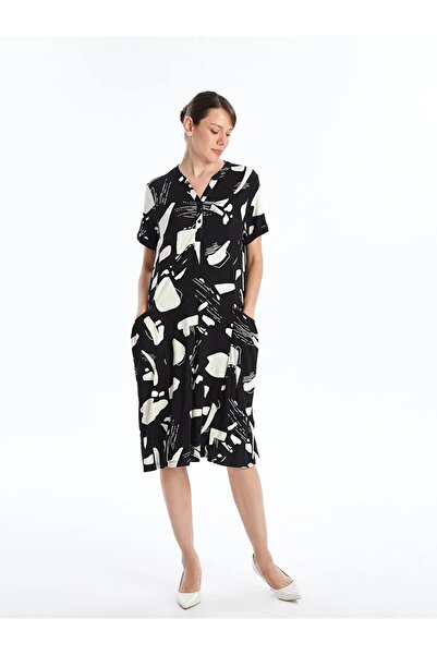 LC Waikiki LCW Grace Print rövid ujjú kihagyott galléros női ruha