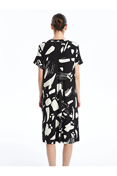 LC Waikiki LCW Grace Print rövid ujjú kihagyott galléros női ruha