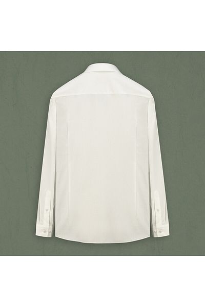 Sarar Λευκό πέτο με κουμπιά - Slim Fit υφαντό πουκάμισο