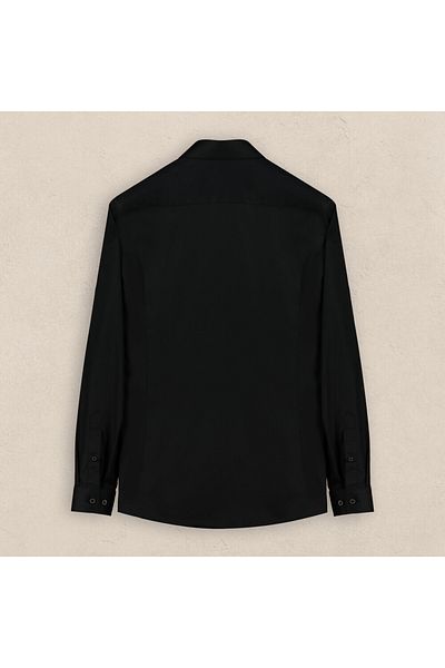 Sarar Cămașă neagră Slim Fit - Kumash țesut Interview