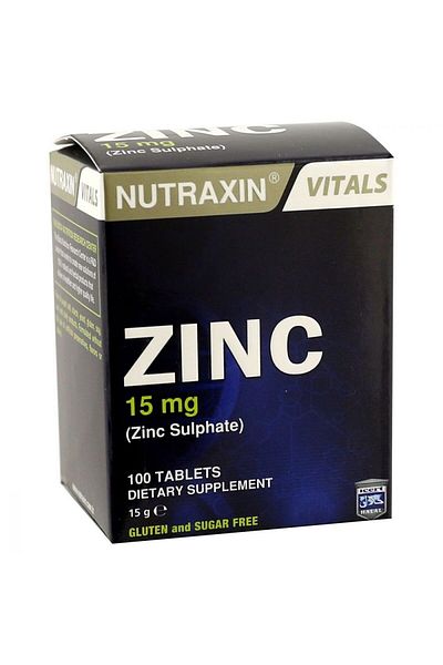 Nutraxin 15 Mg Zinc Sulphate - 100 Tablets Food Supplement