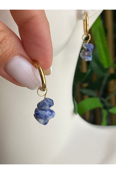 Lucios Stainless Special Design Natural Stone Steel Earrings