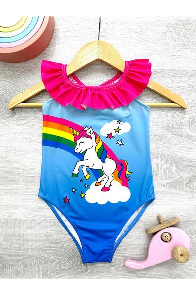 Gadget Gear Costum de baie pentru fete cu bretele - design colorat pentru vacanța de vară și cursuri de înot