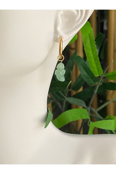 Lucios Stainless Special Design Natural Stone Steel Earrings