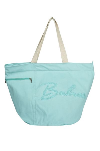 Bakras XL Large Size - Οικογενειακή πάνινη τσάντα παραλίας με φερμουάρ και τσέπη
