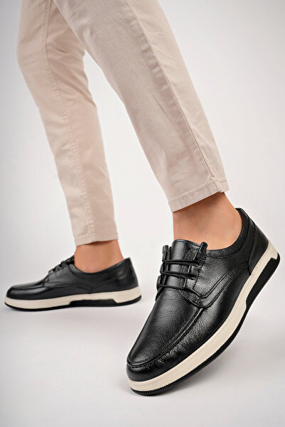 Deripabuc Black Genuine Leather Men's Casual Shoes - Mrd7-0129