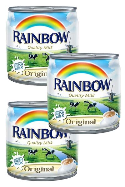 Rainbow Evaporated Milk Quality Milk 170 Gr X3 ADET