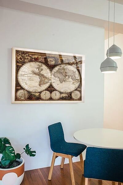 TAULART Mapa starog sveta za kancelariju i dom, 4 mm otporno na razbijanje, k...