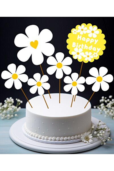 Hiras Dizayn Papatya Konsept Büyük Pasta Kürdanı Pasta Süsü Cupcake Pasta Doğ...