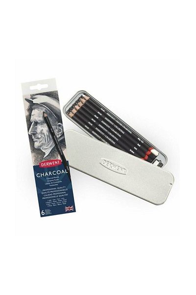 Derwent Charcoal Pencil 6-Piece Tin Box