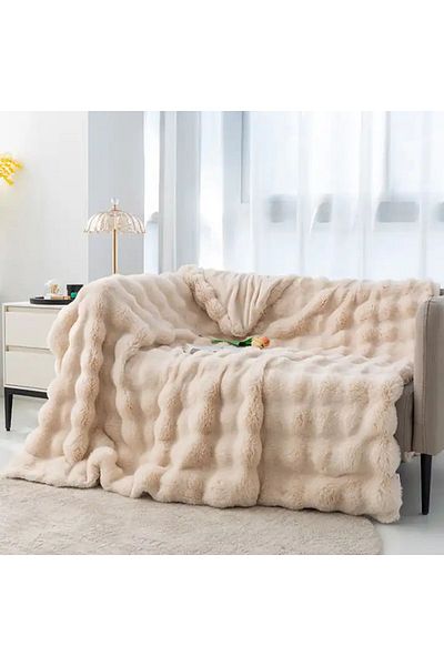 BALADI HOME THICK RABBIT PLUSH TV BLANKET SINGLE PERSON ( 1 PIECE ) SIZE 110 *155 Very Soft 1 QUALITY