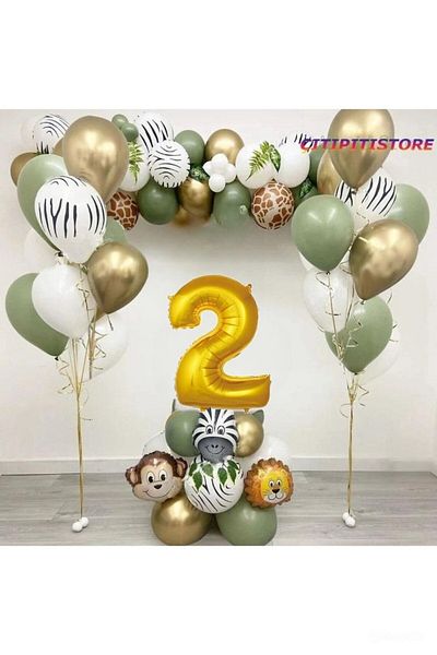 DÜVENCİ TİCARET Foil Safari Head Balloon Set