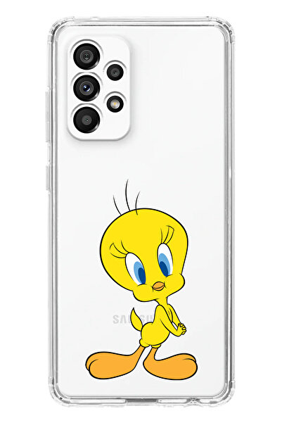 moonset Samsung Galaxy A33 Uyumlu Tweety Tasarımlı Baskılı Şeffaf Telefon Kılıfı