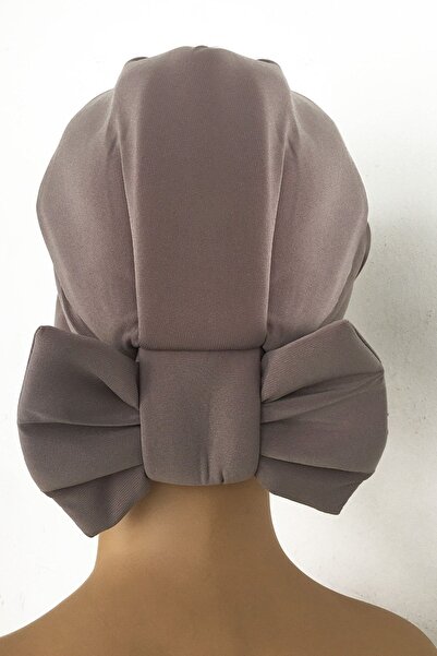 Vera Mihrace Ready Turban Bonnet Mink Cross Banded Lined γεμιστό φιόγκο αναστρέψιμο Hijab Bonnet