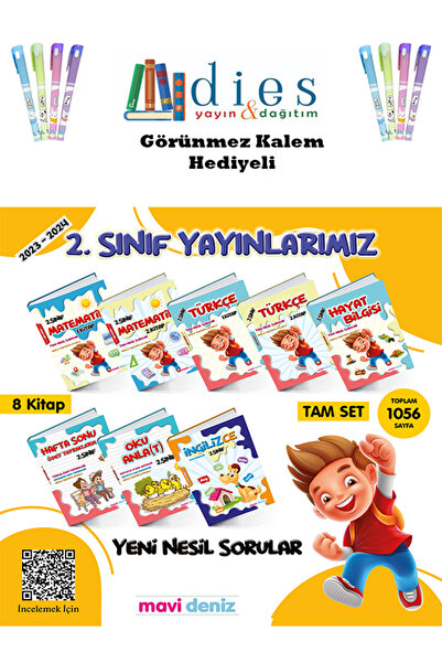 Mavi Deniz Yayınları MAVİ DENİZ YAYINCILIK 2. SINIF TAM SET (8 KİTAP)