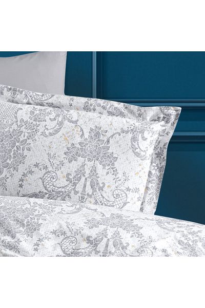 In House Seville | 8 Pieces Ranforce Cotton Comforter Set - King - 260x240 cm - 25280-v3 - Grey