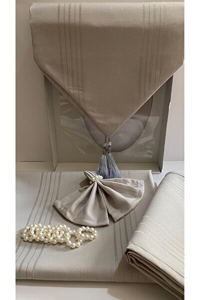 çeyizimhome 8 طقم صالة كتان شتوي 18 قطعة - طقم طعام