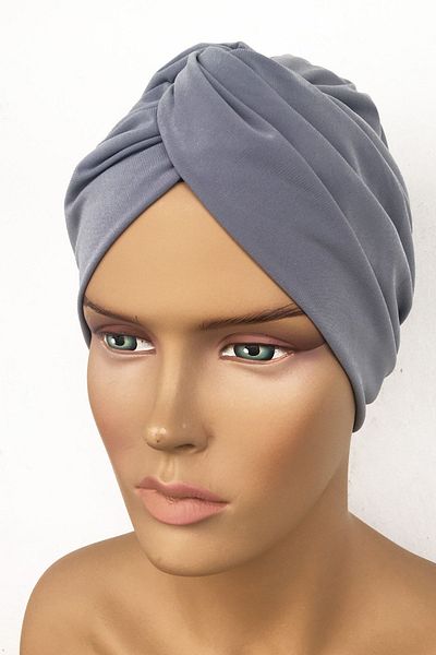 Vera Bonnet Ready Turban Single Knot Bonnet Women's Hijab Bonnet Anthracite Gray Outer Bonnet Hijab Snap-on Bonnet