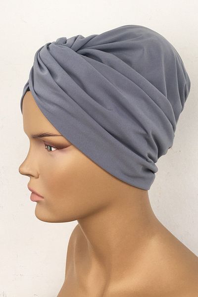 Vera Bonnet Ready Turban Single Knot Bonnet Women's Hijab Bonnet Anthracite Gray Outer Bonnet Hijab Snap-on Bonnet