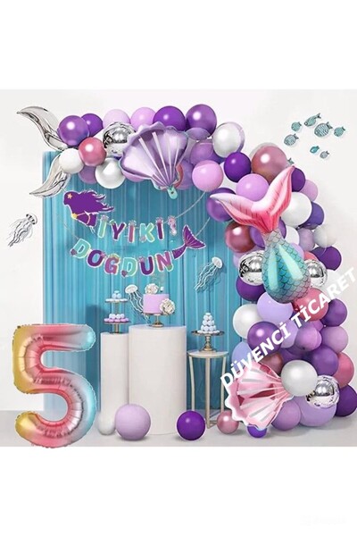 DÜVENCİ TİCARET Σετ Γενεθλίων Πολυτελείας Γοργόνα