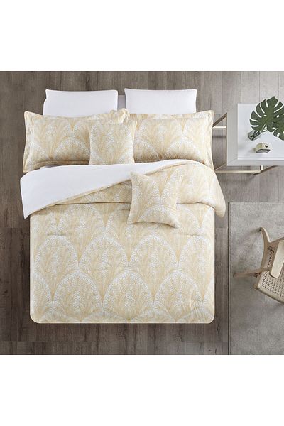 In House Ariana | 8 Pieces Comforter Set - King - 260x240 cm - White & Beige