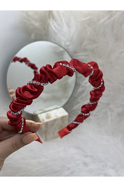 modernist Gathered Crown with Red Zircon Stone